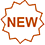 Icon with the word new inside a starburst