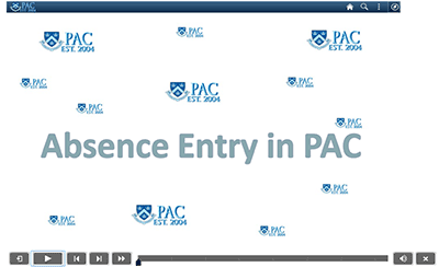 Absence Entry in PAC