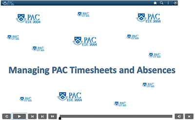 Managing PAC Timesheets